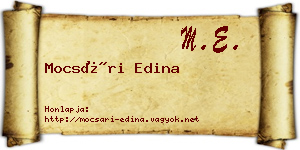 Mocsári Edina névjegykártya