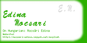 edina mocsari business card