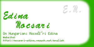 edina mocsari business card